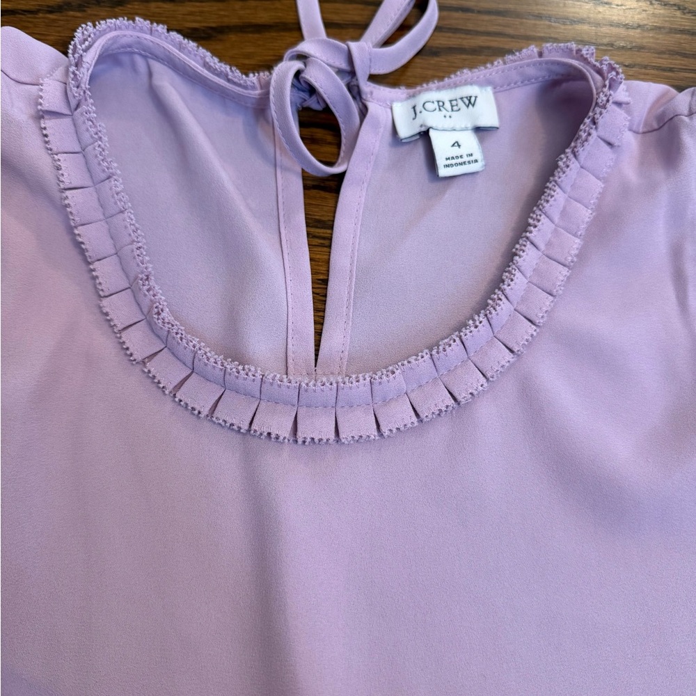 J.Crew Lilac Ruffle Top - Picture 1 of 2